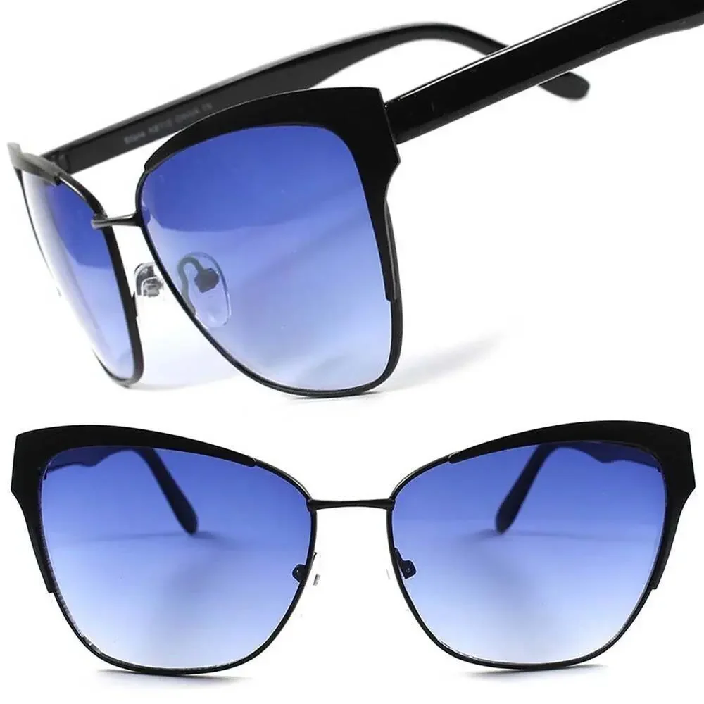 Blue Lens Classic Vintage Retro Style Fashion Womens Cat Eye Hot Sunglasses